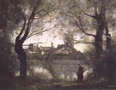 Jean Baptiste Camille  Corot Mantes (mk11) Germany oil painting art